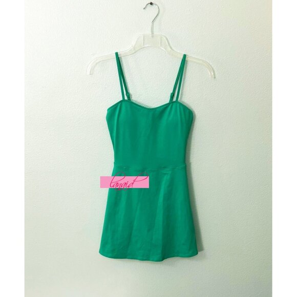 Alo Alosoft Courtside Tennis Dress Green Emerald Padded Sports Active Skort Mini - Picture 7 of 10
